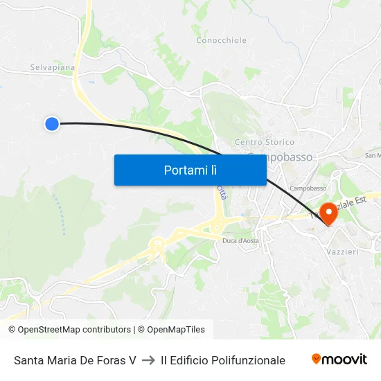 Santa Maria De Foras V to II Edificio Polifunzionale map