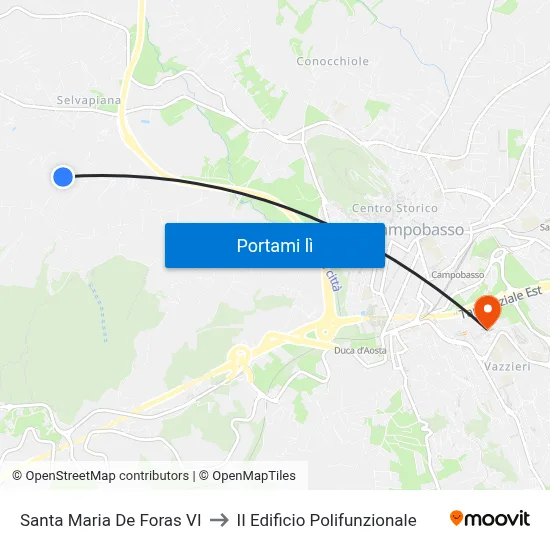 Santa Maria De Foras VI to II Edificio Polifunzionale map
