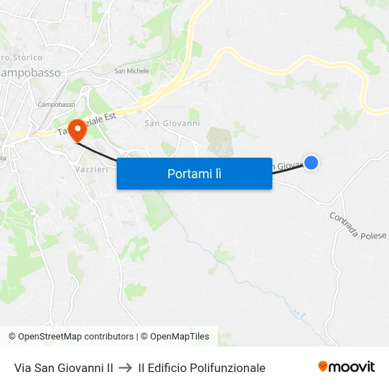 Via San Giovanni II to II Edificio Polifunzionale map