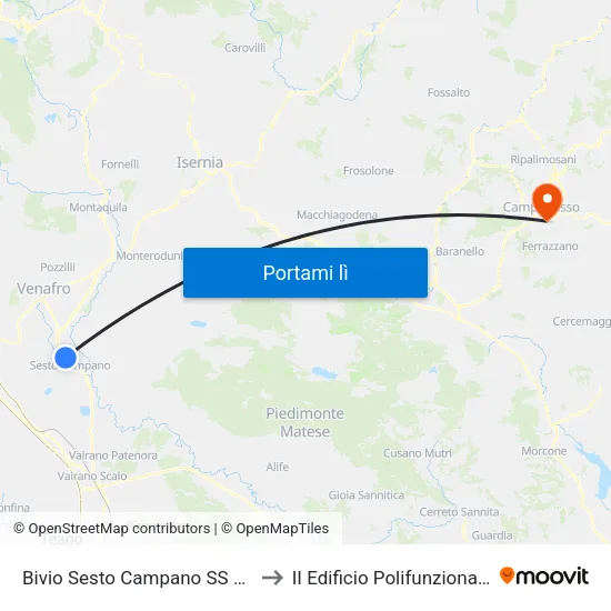 Bivio Sesto Campano SS 85 to II Edificio Polifunzionale map