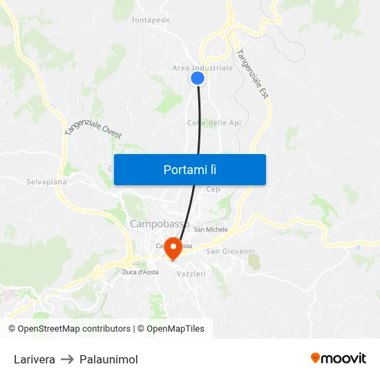 Larivera to Palaunimol map