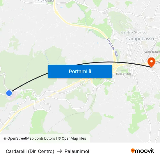 Cardarelli (Dir. Centro) to Palaunimol map