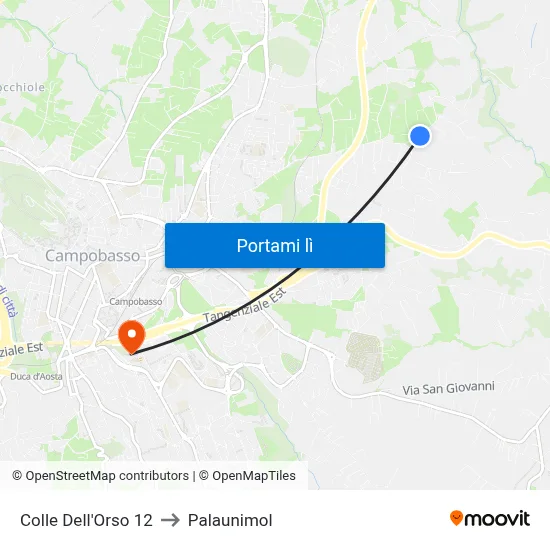 Colle Dell'Orso 12 to Palaunimol map