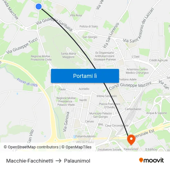 Macchie-Facchinetti to Palaunimol map
