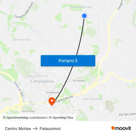 Centro Molise to Palaunimol map