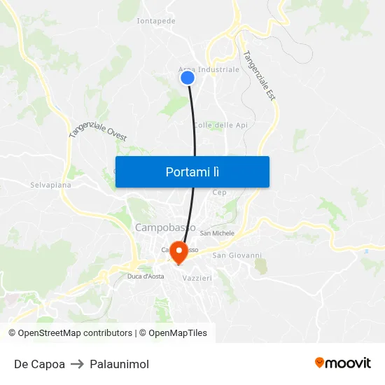 De Capoa to Palaunimol map