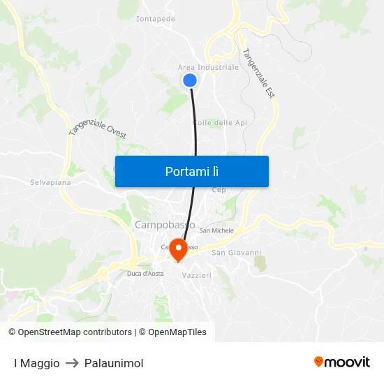 I Maggio to Palaunimol map