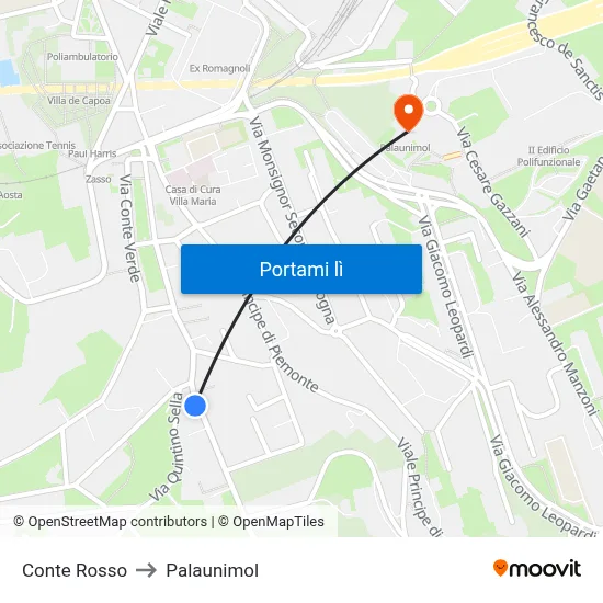 Conte Rosso to Palaunimol map