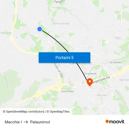 Macchie I to Palaunimol map