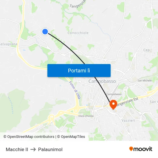 Macchie II to Palaunimol map