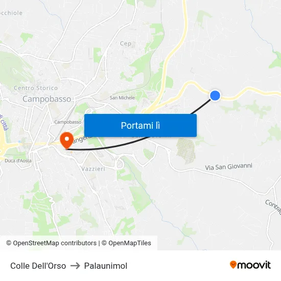 Colle Dell'Orso to Palaunimol map