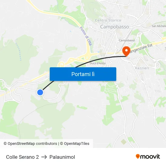 Colle Serano 2 to Palaunimol map