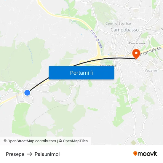 Presepe to Palaunimol map