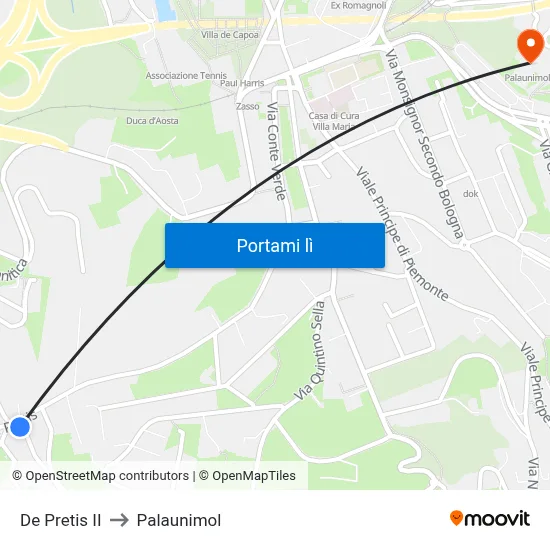 De Pretis II to Palaunimol map
