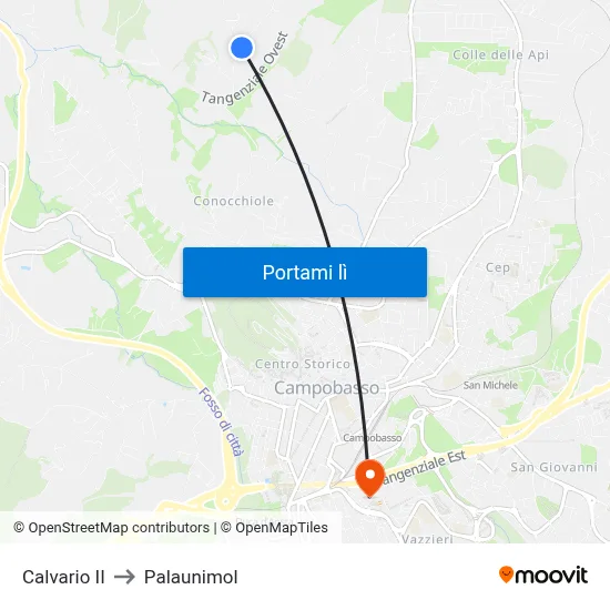 Calvario II to Palaunimol map