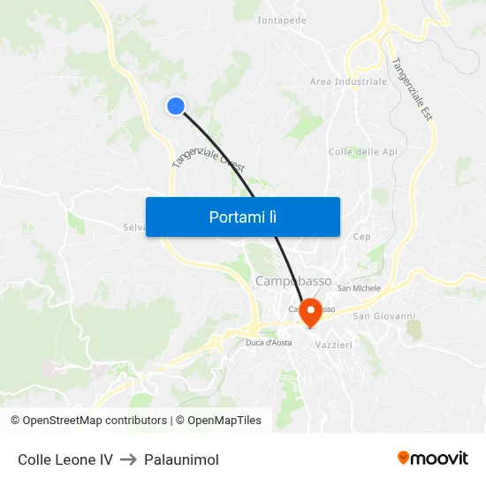 Colle Leone IV to Palaunimol map