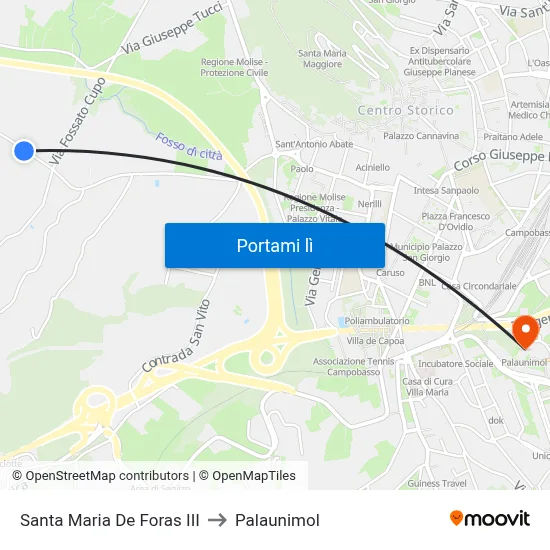 Santa Maria De Foras III to Palaunimol map