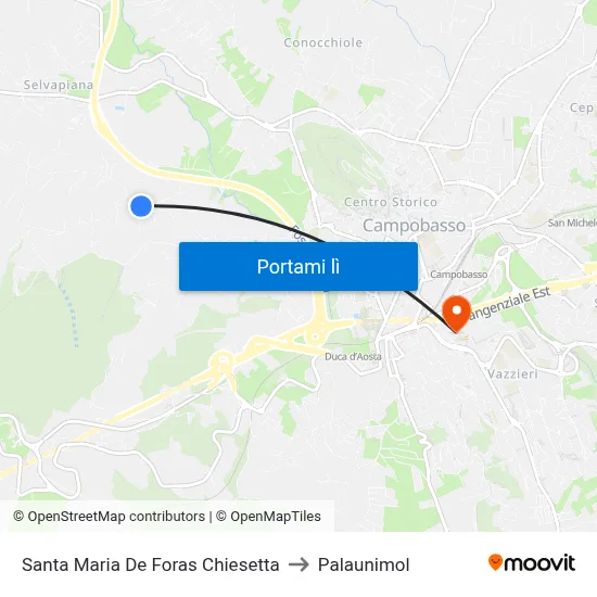 Santa Maria De Foras Chiesetta to Palaunimol map