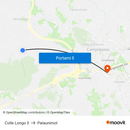 Colle Longo II to Palaunimol map