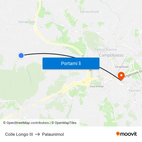 Colle Longo III to Palaunimol map
