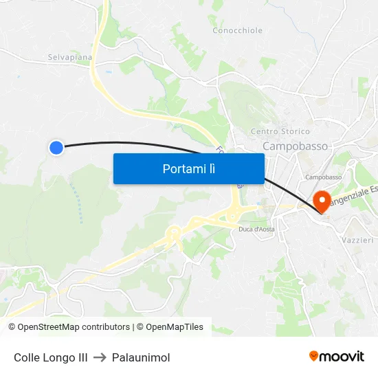 Colle Longo III to Palaunimol map