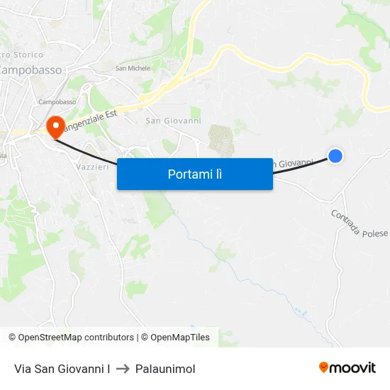 Via San Giovanni I to Palaunimol map
