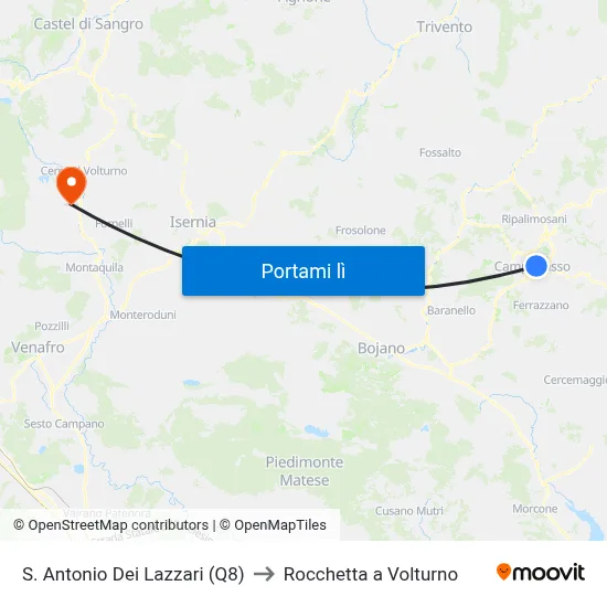 S. Antonio Dei Lazzari (Q8) to Rocchetta a Volturno map
