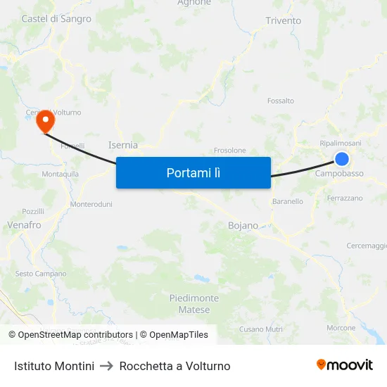 Istituto Montini to Rocchetta a Volturno map