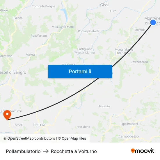 Poliambulatorio to Rocchetta a Volturno map