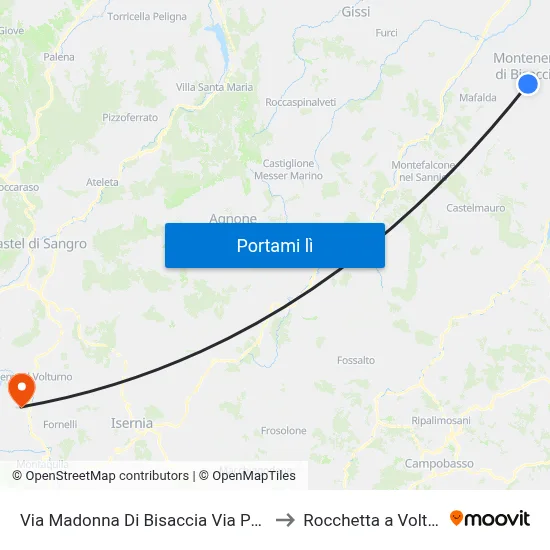 Via Madonna Di Bisaccia Via Palermo to Rocchetta a Volturno map