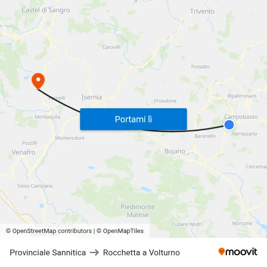 Provinciale Sannitica to Rocchetta a Volturno map