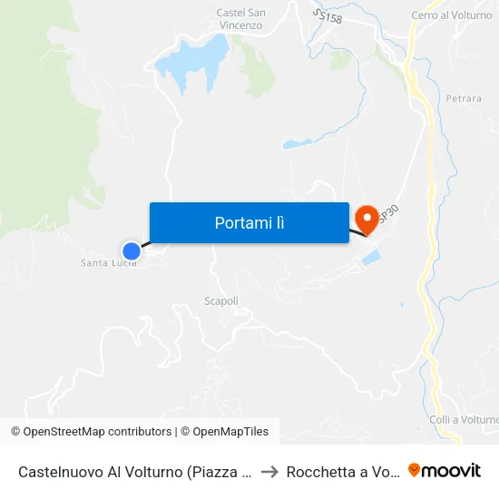 Castelnuovo Al Volturno (Piazza Belvedere) to Rocchetta a Volturno map