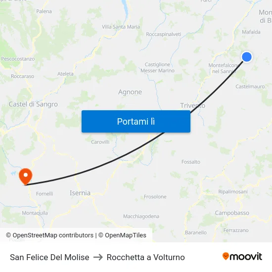 San Felice Del Molise to Rocchetta a Volturno map