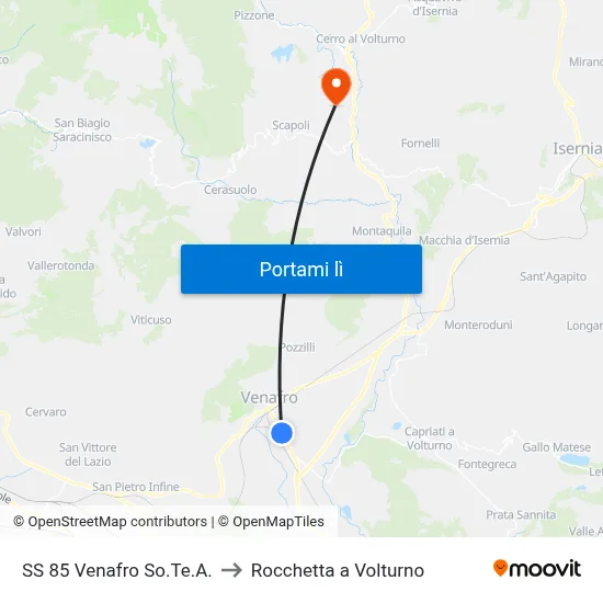 SS 85 Venafro So.Te.A. to Rocchetta a Volturno map