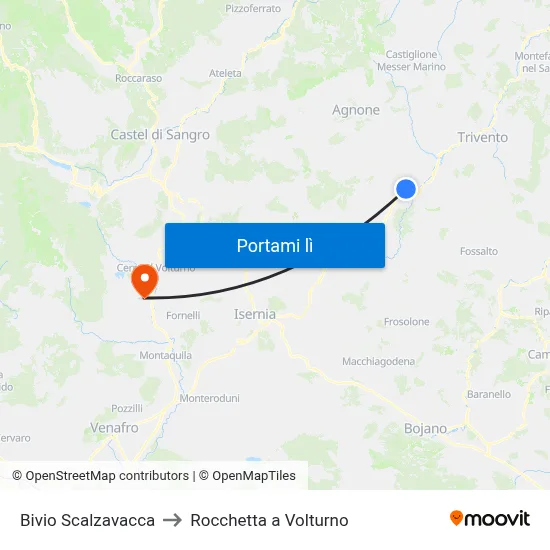 Bivio Scalzavacca to Rocchetta a Volturno map
