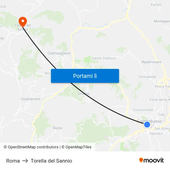 Roma to Torella del Sannio map