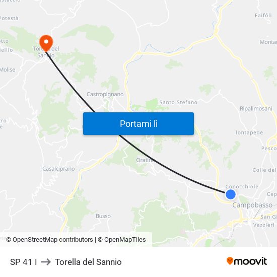 SP 41 I to Torella del Sannio map