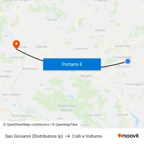 San Giovanni (Distributore Ip) to Colli a Volturno map