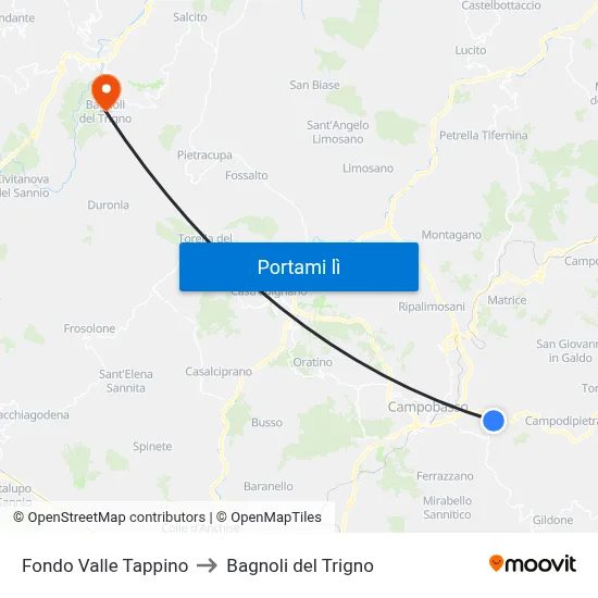 Fondo Valle Tappino to Bagnoli del Trigno map