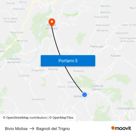 Bivio Molise to Bagnoli del Trigno map