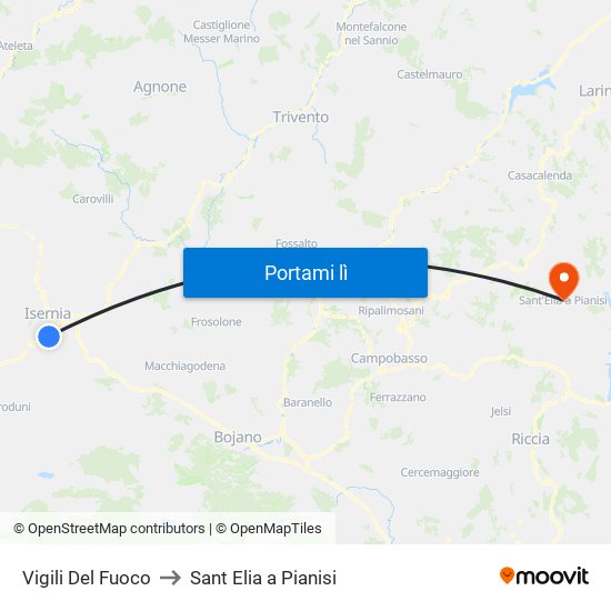 Vigili Del Fuoco to Sant Elia a Pianisi map
