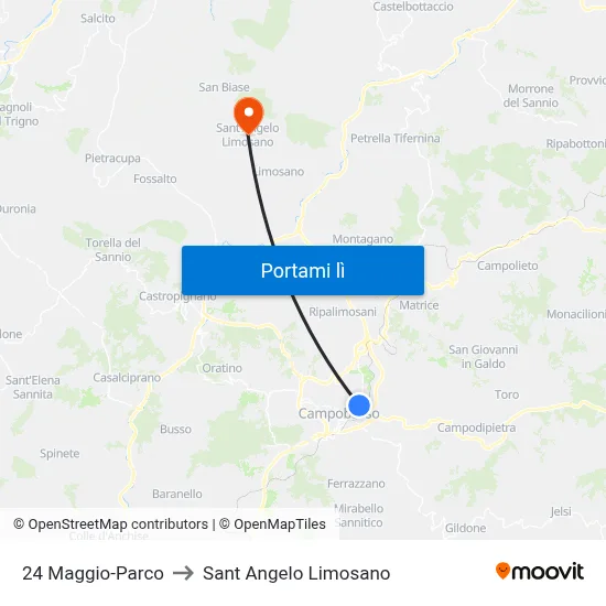 24 Maggio-Parco to Sant Angelo Limosano map
