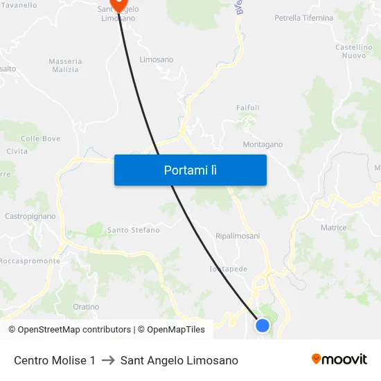 Centro Molise 1 to Sant Angelo Limosano map