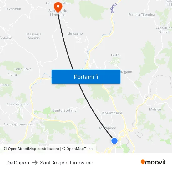 De Capoa to Sant Angelo Limosano map