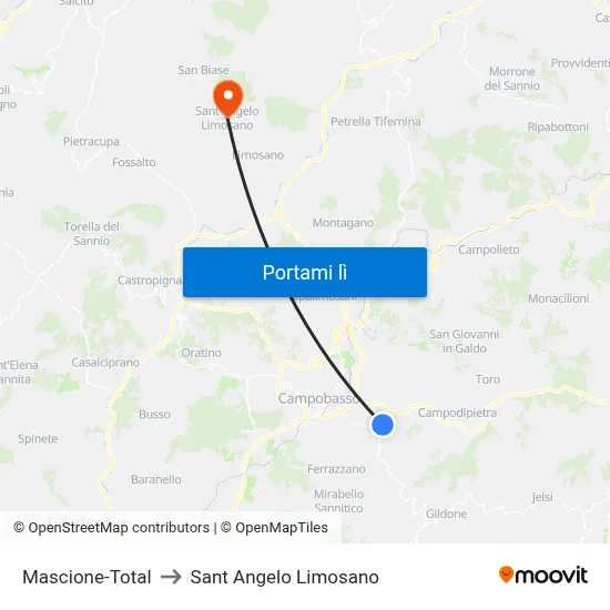 Mascione-Total to Sant Angelo Limosano map