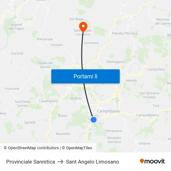 Provinciale Sannitica to Sant Angelo Limosano map