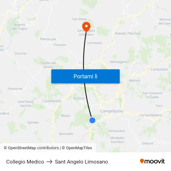 Collegio Medico to Sant Angelo Limosano map