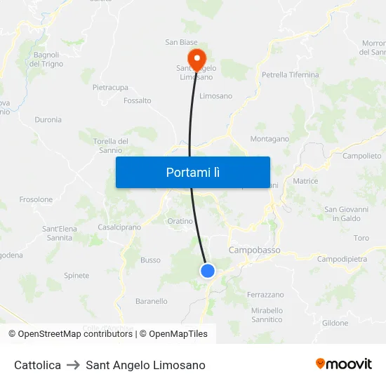 Cattolica to Sant Angelo Limosano map