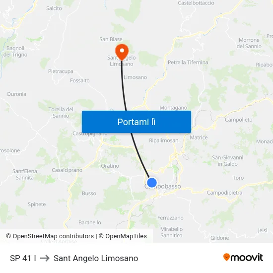 SP 41 I to Sant Angelo Limosano map