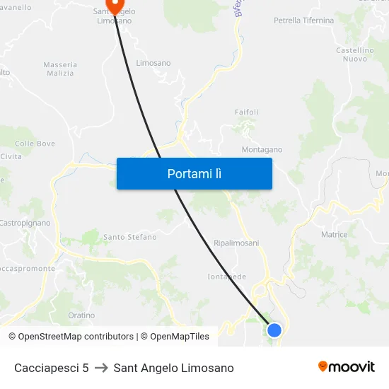 Cacciapesci 5 to Sant Angelo Limosano map